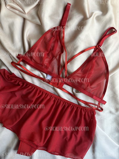 CONJUNTO IRINA ROJO + POLLERITA