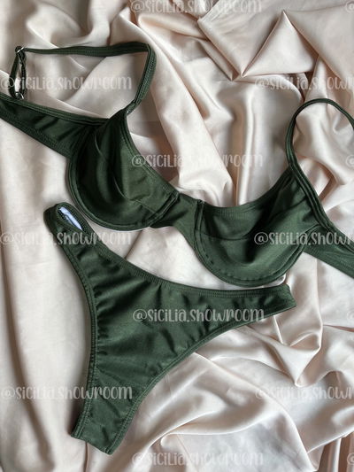 BIKINI CANCUN VERDE MILITAR CON ARO 
