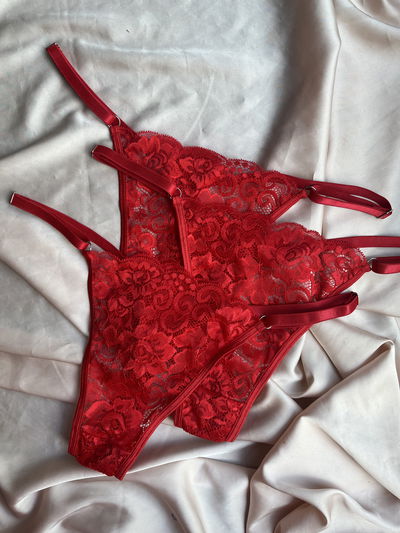 PACK X3 REG ENCAJE ROJO