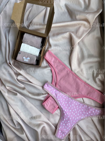 SET REGALO: BOMBACHAS ROSAS (1 VEDETINA + 1 COLALESS) + 3 PARES DE MEDIAS