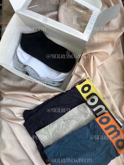 KIT REGALO: 3 BOXERS + 3 PARES DE MEDIAS