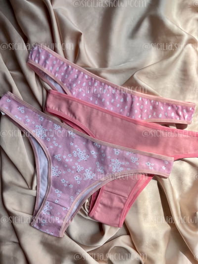 PACK X2 VEDETINAS ROSAS ESTAMPADAS