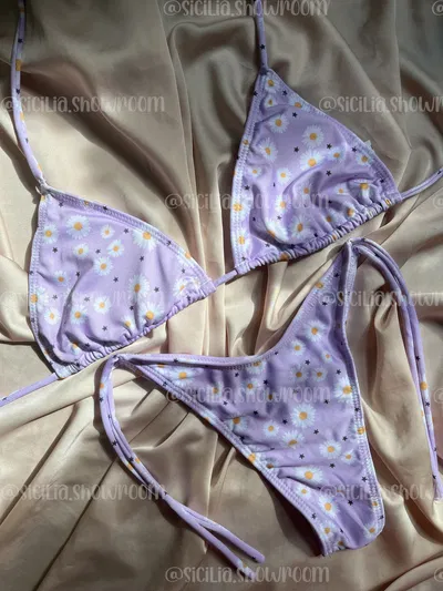 OUTLET BIKINI FLORES LILA T.90