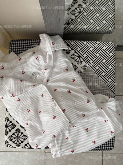 PIJAMA CAMISERO CEREZAS