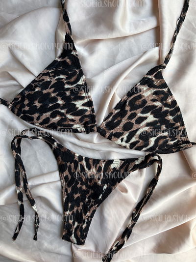 BIKINI TEXTURADA ANIMAL PRINT MARRON