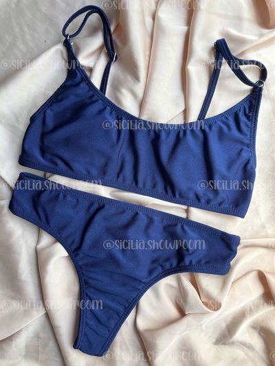 BIKINI OLIVIA METALIZADA AZUL