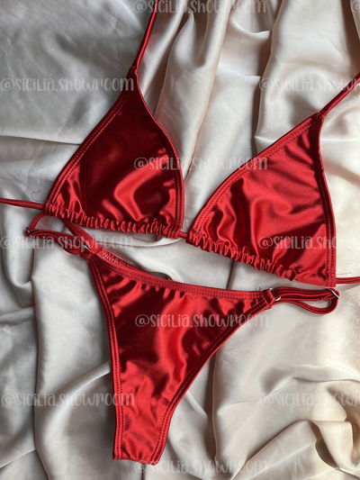 BIKINI VALENTINA ROJA METALIZADA