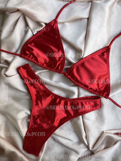 BIKINI SOFIA ROJA METALIZADA