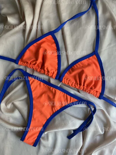 OUTLET BIKINI KEILA NARANJA CON AZUL T.95