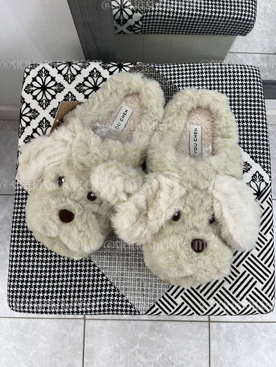 PANTUFLAS PERRITO VERDE