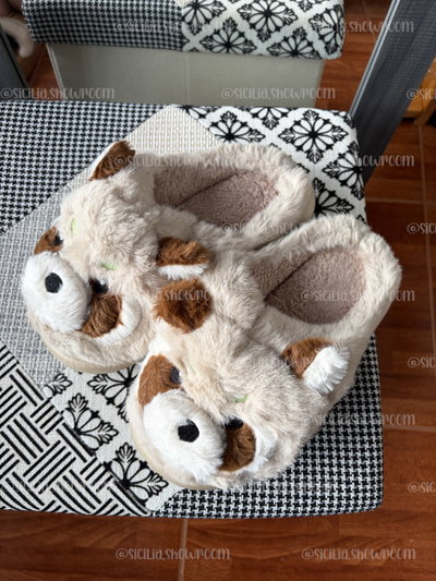 PANTUFLAS ANIMALITO CREMA