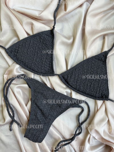 BIKINI PAME GRIS TEXTURADA