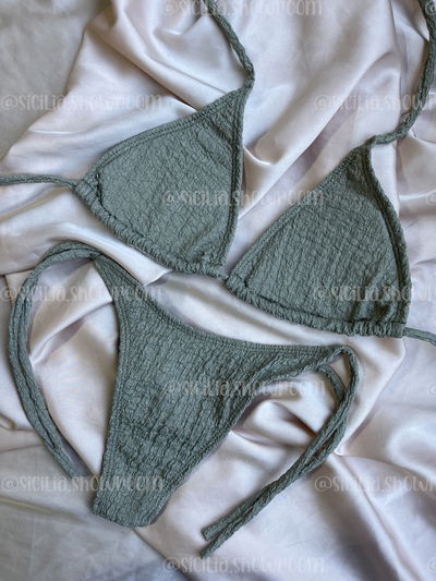 BIKINI PAME VERDE TEXTURADA