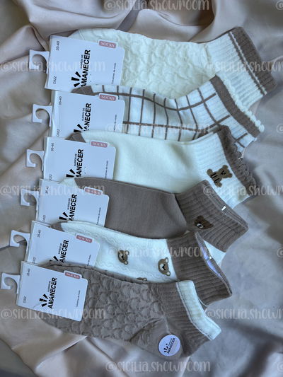 3 PARES DE MEDIAS OSITOS MARRONES
