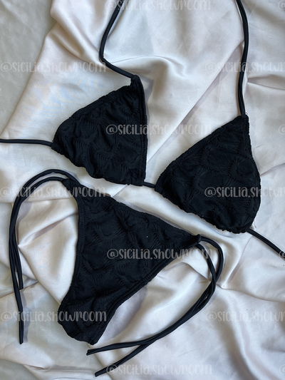 BIKINI OLGA TEXTURADA NEGRA