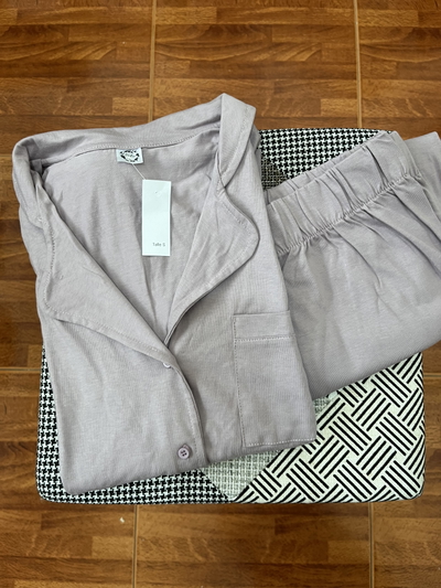 PIJAMA CAMISERO CHIARA DE ALGODON VELVET