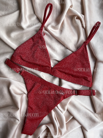 BIKINI COZUMEL BRILLOS ROJA