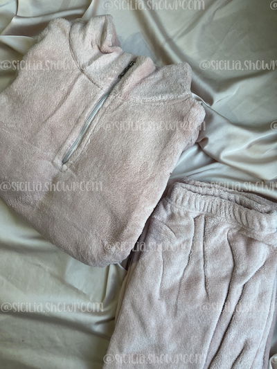 PIJAMA POLAR ROSA JULI (CON BUZO)