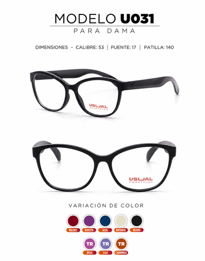 Anteojo Usual Smartflex U031 para Dama | Armazón Flexible en Varios Colores