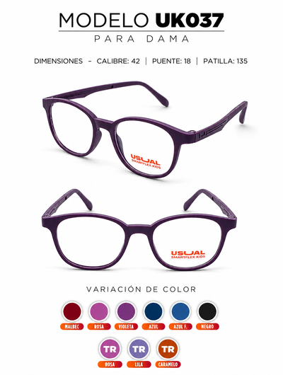Anteojo Usual Smartflex UK037 para Dama | Armazón Flexible en Varios Colores