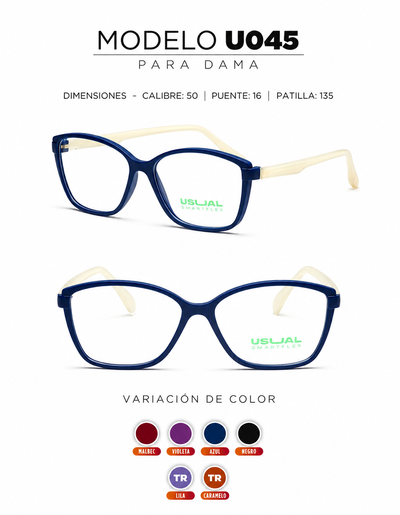 Anteojo Usual Smartflex U045 para Dama | Armazón Flexible en Varios Colores