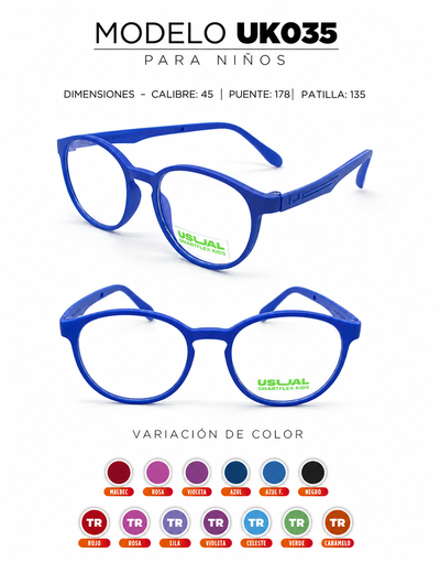 Anteojo Usual Smartflex UK035 para Niños | Armazón Flexible en Varios Colores