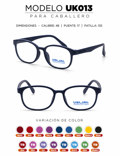 Anteojo Usual Smartflex UK013 para Caballero | Armazón Flexible en Varios Colores