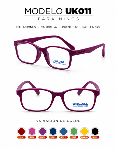 Anteojo Usual Smartflex UK011 para Niños | Armazón Flexible en Varios Colores