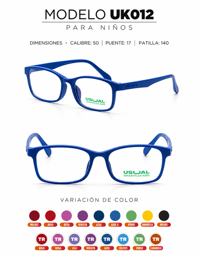 Anteojo Usual Smartflex UK012 para Niños | Armazón Flexible en Varios Colores