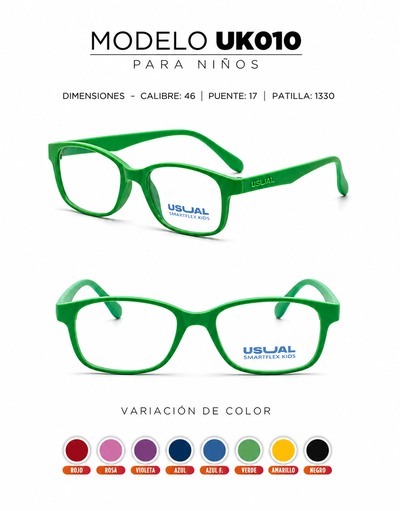 Anteojo Usual Smartflex UK010 para Niños | Armazón Flexible en Varios Colores
