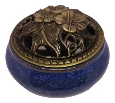 SAHUMADOR CERAMICA CON TAPA LABRADA 9,5X7CM