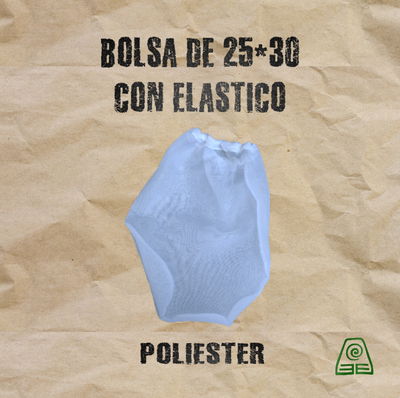 Bolsa poliéster 25x30 con elástico Leches vegetales germinados compost tea