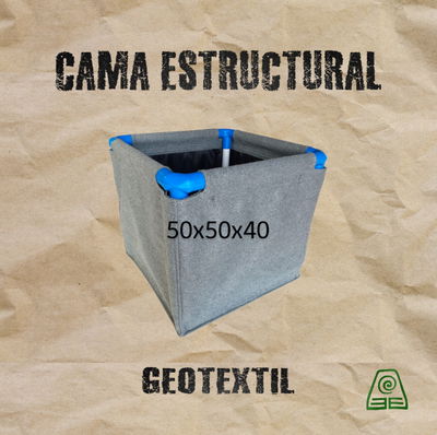 Maceta Geotextil c/estructura 100L - 50x50x40