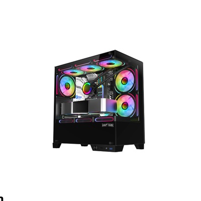 GABINETE RAPTOR THUNDER STRIKE TG X2 MID-TOWER RGB FAN X1 BLACK
