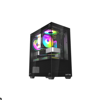 GABINETE RAPTOR NOVA PRIME TG X2 MID-TOWER RGB FAN X3 BLACK