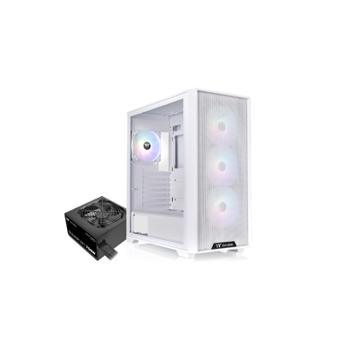 GABINETE THERMALTAKE H390 MID-TOWER TG FAN ARGB X4 SNOW WHITE C/FUENTE 750W 80 PLUS BRONZE