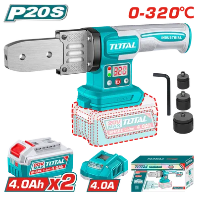 Termofusora 20V TOTAL TWTLI20182-4 (CARGADOR Y 2 BATERIAS 4Ah)