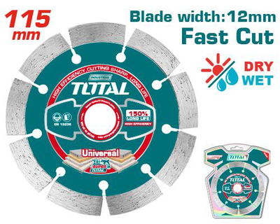 Disco Diamantado Segmentado 115x22.2mm INDUSTRIAL TOTAL TAC21111512
