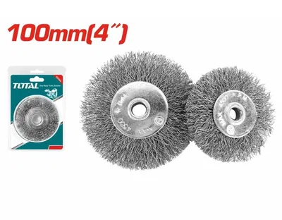 Cepillo Plano de Acero Rizado 100mm para Amoladora TOTAL TAC36041