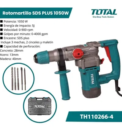 Rotomartillo SDS PLUS 1050W INDUSTRIAL TOTAL TH110266-4