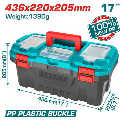 Caja Plastica para Herramientas (Cierre Plastico) 17" TOTAL TPBX0171