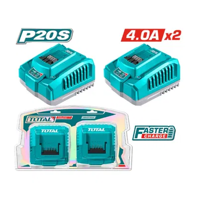 Kit 2 Cargadores de Bateria 20V 4.0 Ah INDUSTRIAL TOTAL TOSLI250388-4