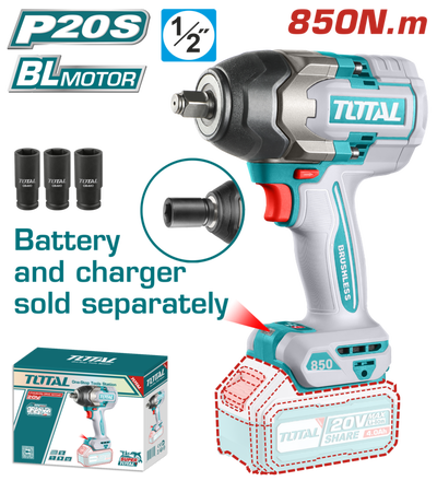 Llave&nbsp;de&nbsp;Impacto&nbsp;20V BL 850Nm&nbsp;INDUSTRIAL&nbsp;TOTAL&nbsp;TIWLI20851