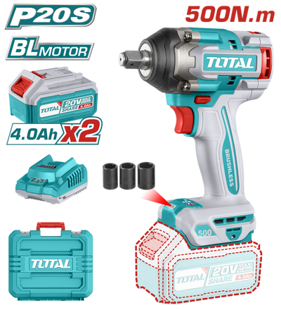 Llave&nbsp;de&nbsp;Impacto&nbsp;20V BL 500Nm&nbsp;INDUSTRIAL&nbsp;TOTAL&nbsp;