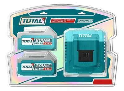 2 Baterias y Cargador 20V 4.0 Ah INDUSTRIAL TOTAL TFBCPK2013-4