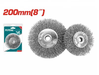 Cepillo Plano de Acero Rizado 200mm para Amoladora TOTAL TAC36081