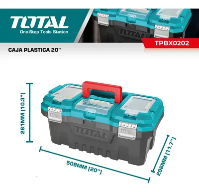 Caja Plastica para Herramientas 20" TOTAL TPBX0202