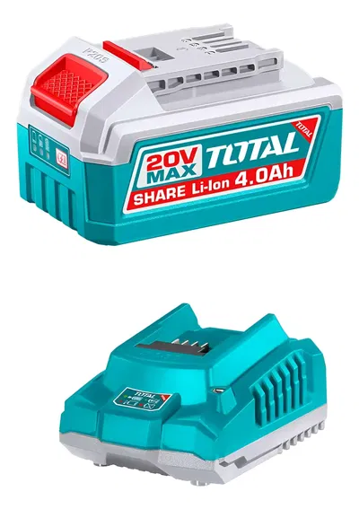 Bateria 20V 4.0 Ah y Cargador 20V 2.0 Ah INDUSTRIAL TOTAL TFBCPK1012-4