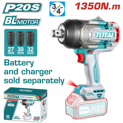 Llave de Impacto 20V&nbsp;BL&nbsp;1350Nm INDUSTRIAL TOTAL TIWLI201351