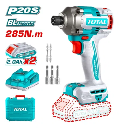 Atornillador de Impacto 20V BL 1/4 285Nm INDUSTRIAL TOTAL 